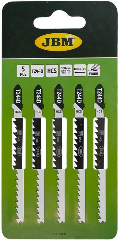 JBM - set mit 5 stichsägeblättern T244D für holz für ref. 60010 14991