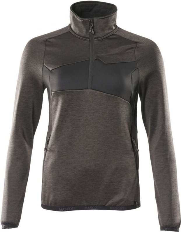 Mascot ACCELERATE Fleecepullover mit kurzem Reißverschluss, Damenpassform 18053 Gr. XS dunkelanthrazit/schwarz