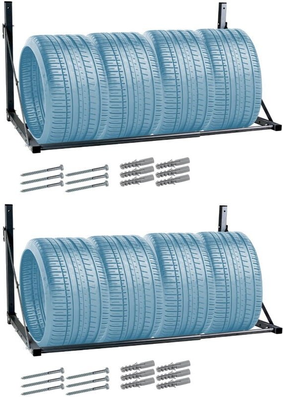 2x Reifenregal Reifenständer Reifenhalter Reifen Wandhalterung Wandregal Regal
