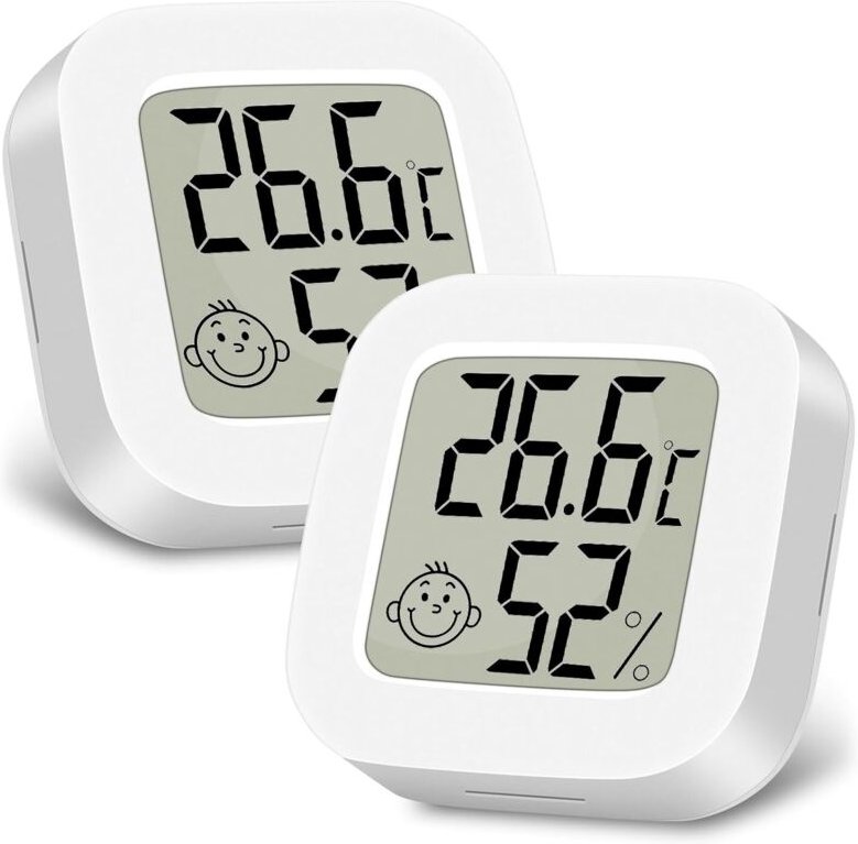 Innenthermometer-Hygrometer, 2 STK. Mini-LCD-Heimthermometer, Temperaturmonitor und Feuchtigkeitsanzeiger, geeignet für ...