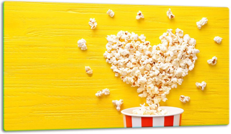 Glasschild Schneidebrett 52x30 Popcorn