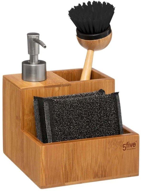 5five Simply Smart - Seifenspender mit bürste und schwamm aus bambus - 5five
