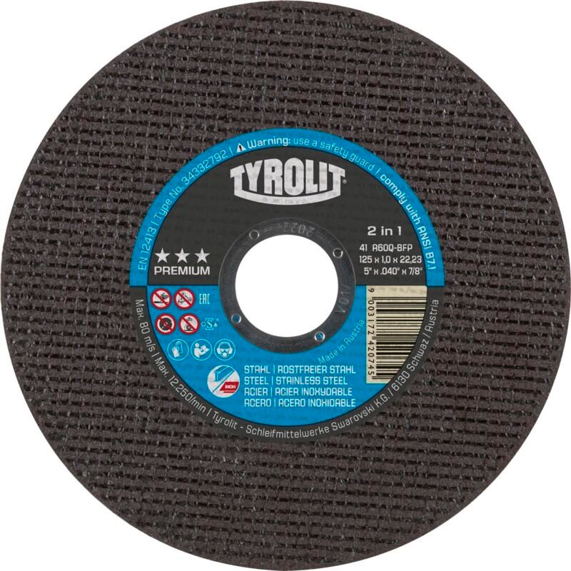 Trennscheibe premium D178x1,6mm gerade 2in1 Bohrung 22,23 mm