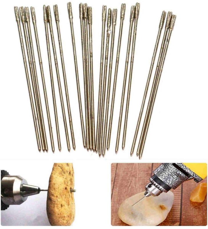 Linghhang - Schmuckbohrer (1–1,1 mm) – 20 Stück/Packung, 1 mm diamantbeschichtete Lapidarbohrer, Vollnadelbohrer, Achatb...
