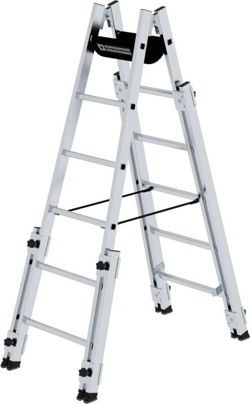 Günzburger Steigtechnik - Aluminium Stehleiter 2x6 Sprossen treppengängig - 033512