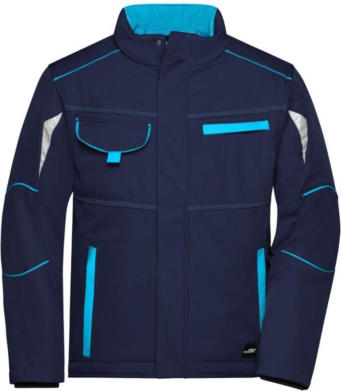 Thumbnail - James&nicholson - Softshelljacke mit warmem Innenfutter JN853 Gr. xl navy/turquoise