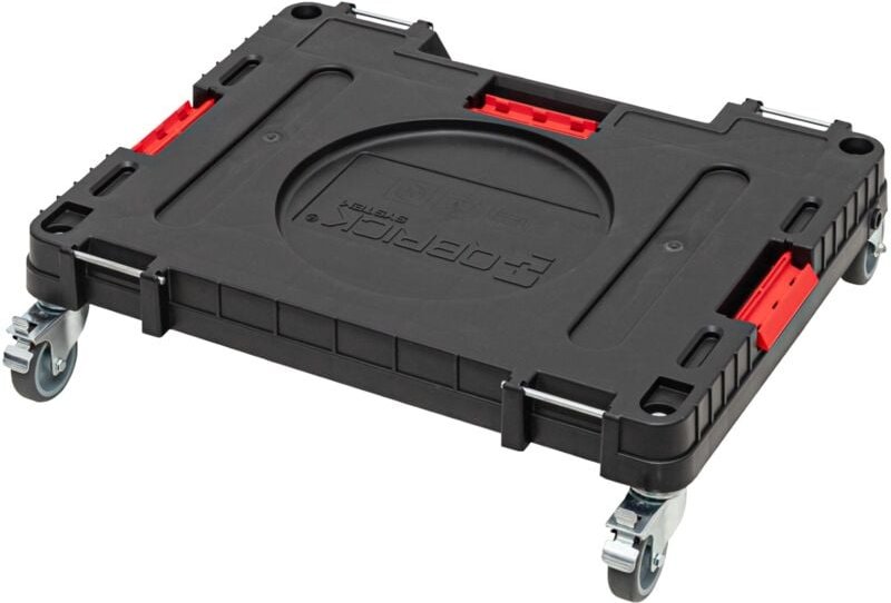 Qbrick System ONE Transport Platform 2.0 Workshop 625 x 503 x 160 mm 120 kg mit Schwenkrädern aus Metall und Bremse