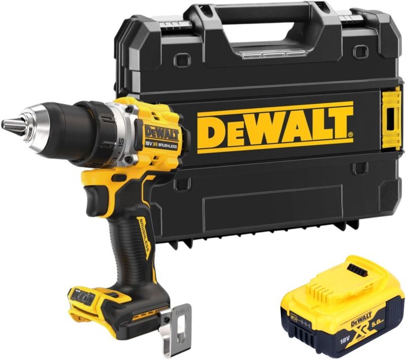 DeWalt DCD 800 NT Akku Bohrschrauber 18 V 90 Nm Brushless + 1x Akku 5,0 Ah + TSTAK - ohne Ladegerät