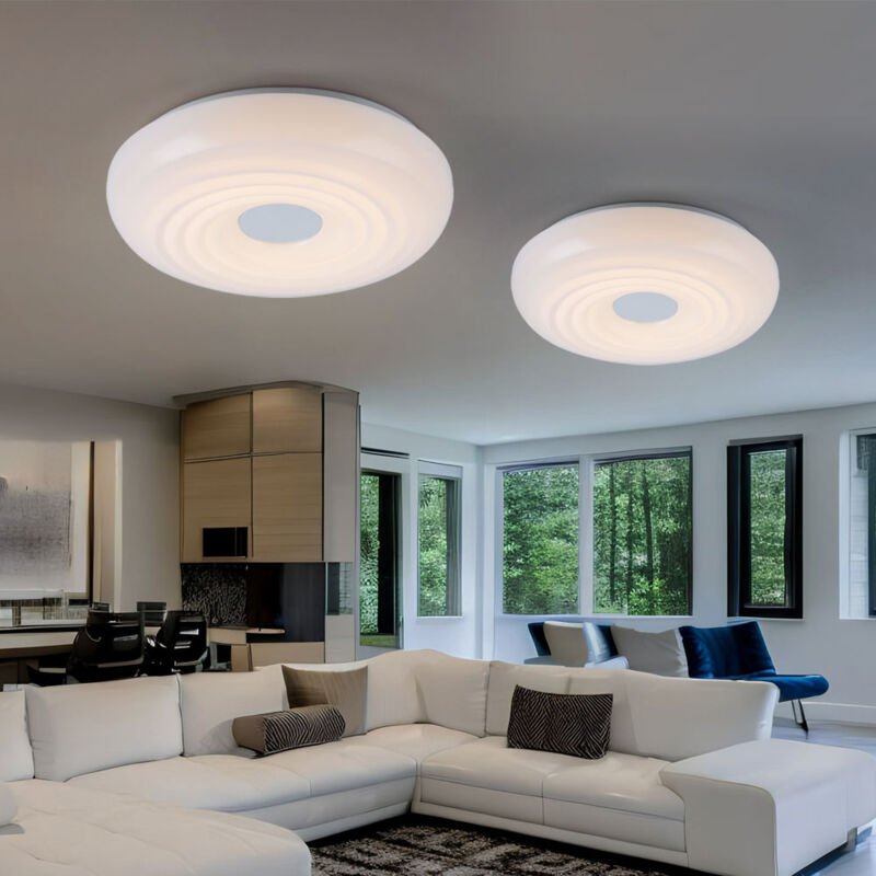 Thumbnail - Deckenleuchte Deckenlampe led rund weiß Esszimmerleuchte in weiß, Metall Acryl, 1x led 15W 1240lm 3000K warmweiß, DxH 35...