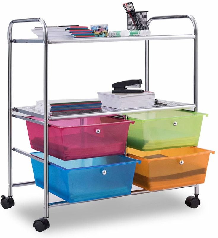 Costway - Badrollwagen Schubladen Kuechenwagen Rollwagen Rollcontainer Haushaltswagen Mobiler Aufbewahrungswagen Frisier...