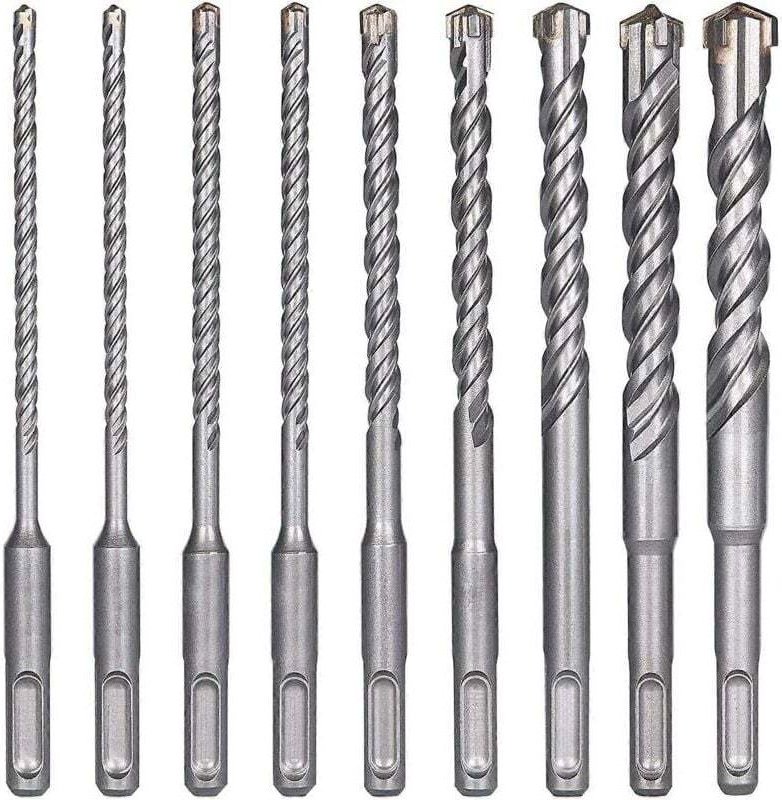 Betonbohrer, 9 Stück (5 mm, 16 x 160 mm), SDS-Plus-Elektrohammerbohrer, Kreuzkopfbohrer für Ziegel, Stein, Naturstein