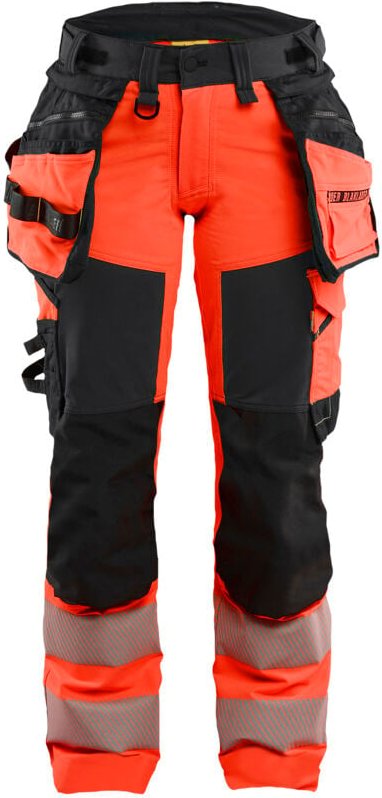 Dehnbare Arbeitshose mit hoher Sichtbarkeit für Damen 7022 - Rot/Schwarz L - FR(44) - SE(C42) - Normen