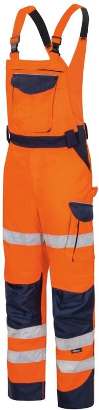 Vizwell Herren Warnschutz-Kontrast-Latzhose VWTC115 Gr. 25 orange/marine