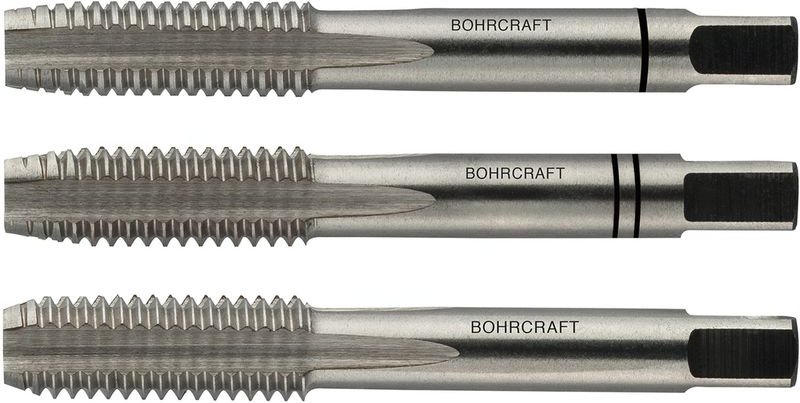 Bohrcraft Hand Gewindebohrer Satz HSSG DIN352 metrisches Linksgewinde M12