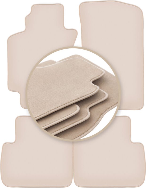 Beige PREMIUM-Matten für: Toyota Avensis I T22 Limousine, Kombi, Liftback, Fließheck 1997-2003