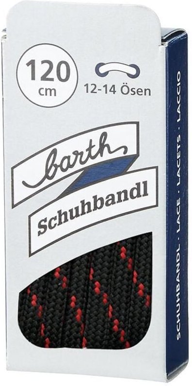 FP - barth Schuhbandl Schuhbandl 120 cm rund, schwarz-rot 6 Stk