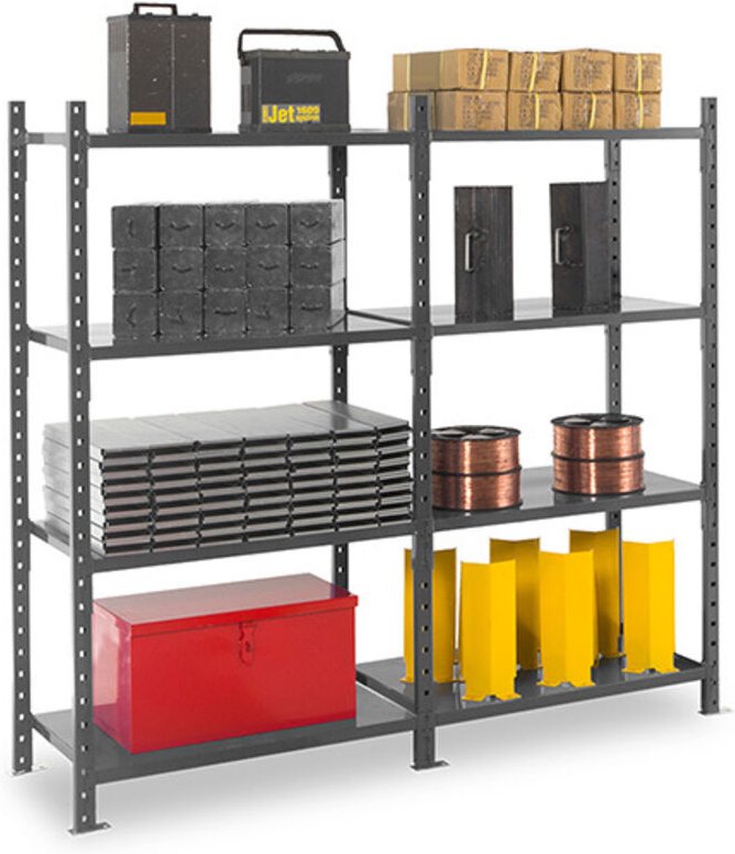 Verblechte Regale 4 Ebenen - nächstes Element - 2000x1260x1000mm - 460kg/niv - Nur mit einem Startmodul verwendbar - RAY...