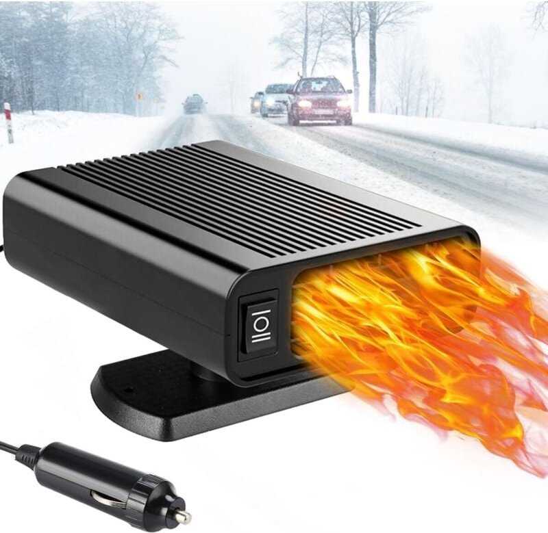Lntyq - 12-V-Autoheizung, tragbare Autoheizung, Anti-Beschlag-Windschutzscheiben-Defroster, Plug-in-Zigarettenanzünder, ...