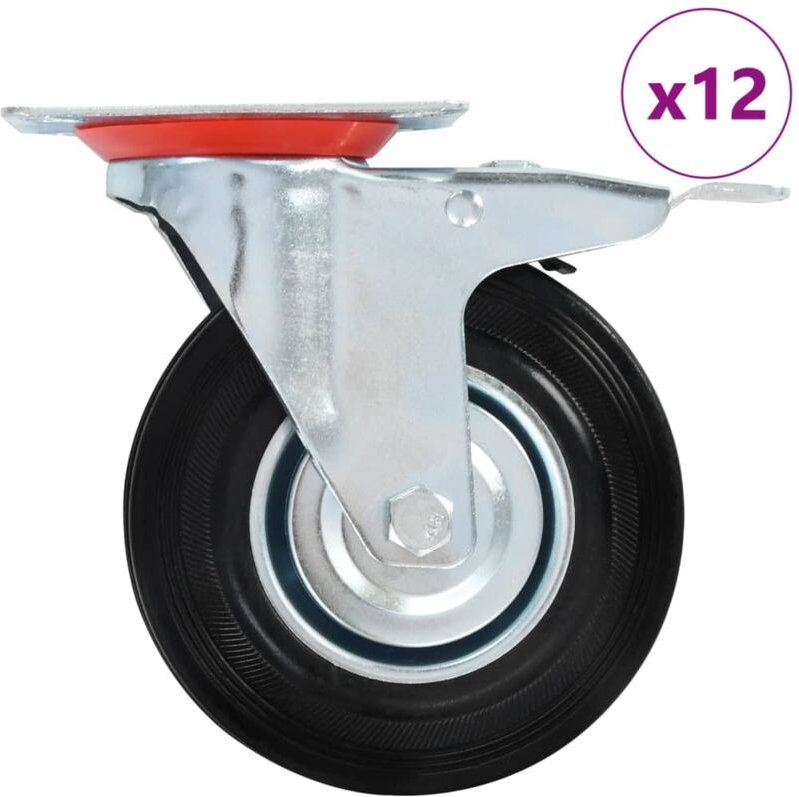 12 Stk. Lenkrollen 125 mm Vidaxl