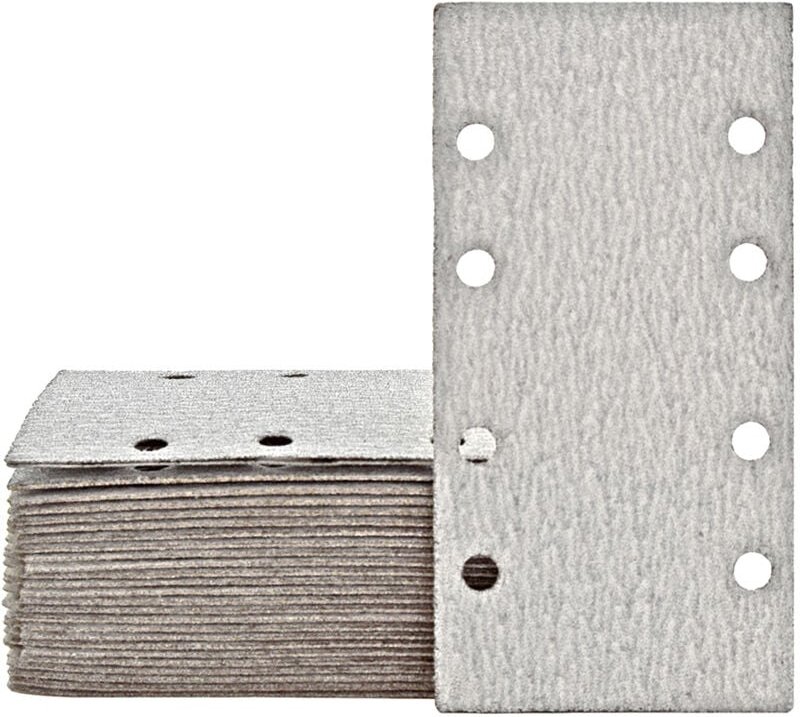 MioTools Shark Klett-Schleifblätter, 186 x 93 mm, 8-Loch, f. Schwingschleifer, Normalkorund (50 Stk.) K120