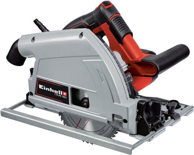Einhell - Tauchsäge te-ps 165 (1.200 Watt, werkzeuglose Einstellung bei Schnitttiefe + Neigungswinkel, hochwertiges Hart...