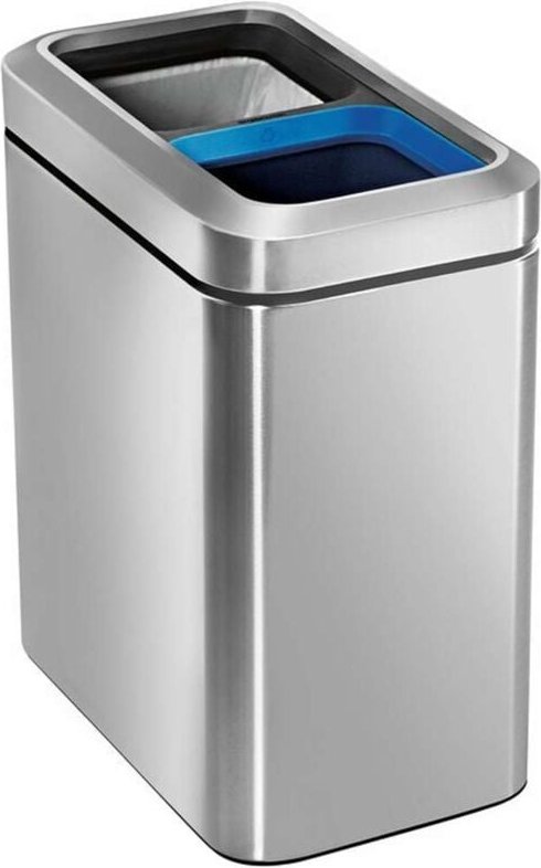 Simplehuman Mülleimern - Offner Mülleimer zur Mülltrennung 20 l, Edelstahl gebürstet CW1470