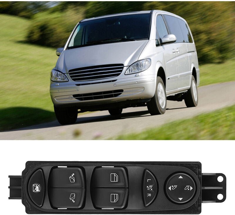 Thumbnail - Odipie - Autofensterschalter Power Master Fensterheberregler Schalter Kompatibel mit Mercedes Benz Viano Vito W639 A6395...