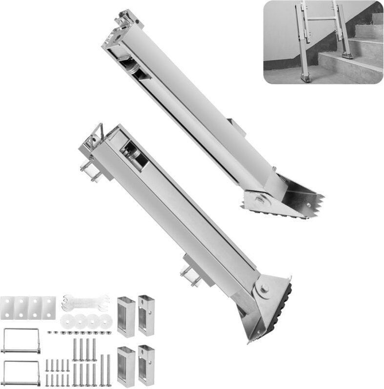 Leiternivellierer, 288 mm ausziehbare Leiternivellierwerkzeug aus Stahl, Schnellspanner, Treppenleiterstabilisator, einf...