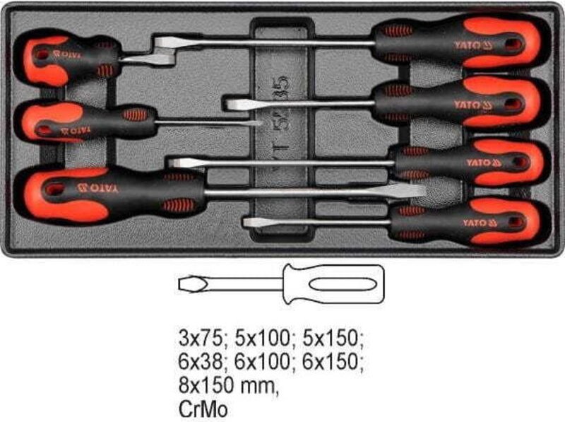 YATO SCHUBLADENEINSATZ-SCHRAUBENDREHER 7-tlg. 5535