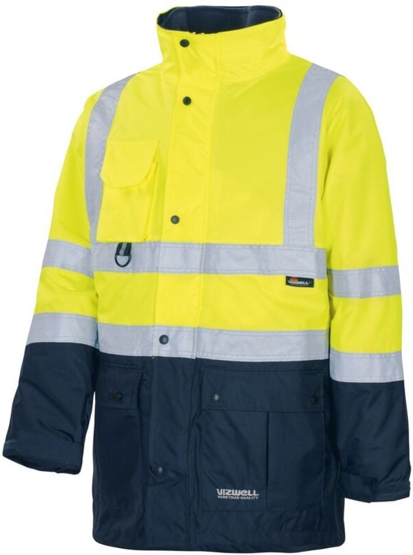 Thumbnail - Vizwell Warnschutz Parka 5 in 1, VWJK44 Gr. 2XL gelb/marine