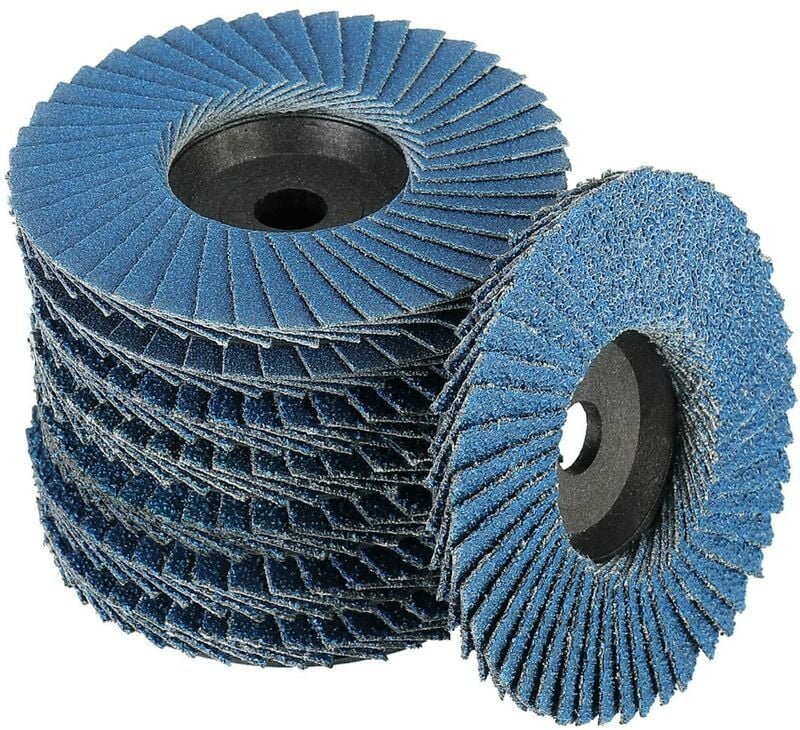 8er Pack, Fächerschleifscheiben, ø 76mm x 10mm Körnung 40/60/80/120, für Metall, Stahl und Holz, beschichtete Fächerschl...
