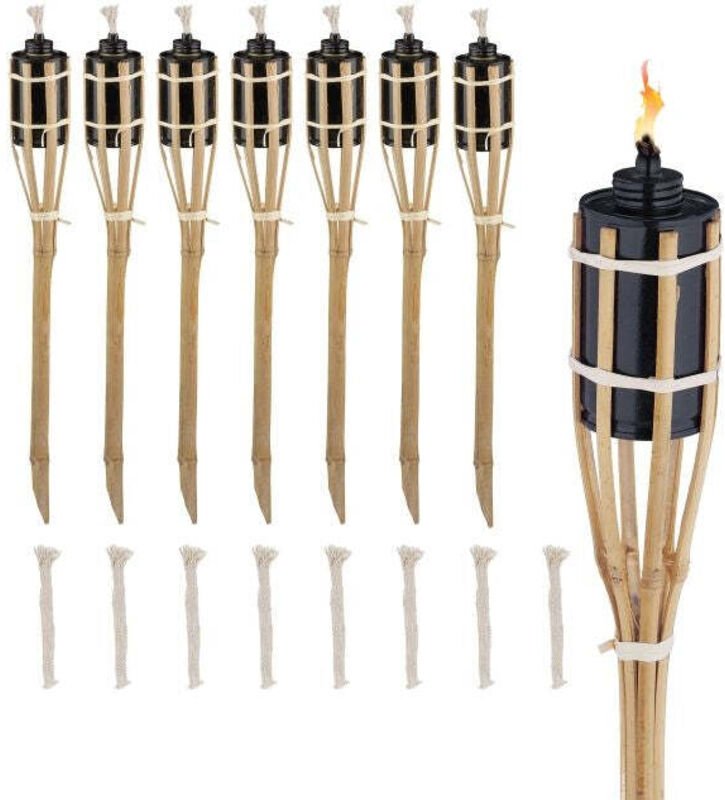 Set of 8 garden torches 50cm