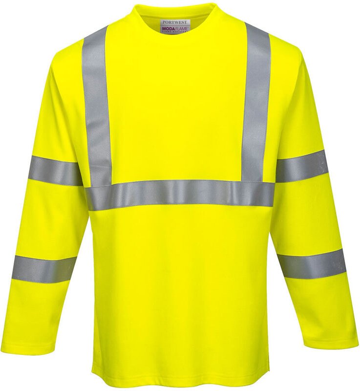 Langarm-High-Visibility-T-Shirt FR Gelb L