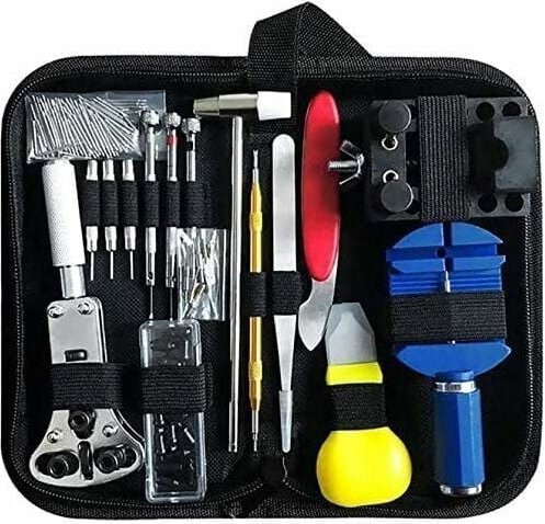 SNQ - Uhrenreparaturset, 147 professionelle Federsteg-Reparaturwerkzeuge, Werkzeugset zum Austauschen der Uhrenbatterie