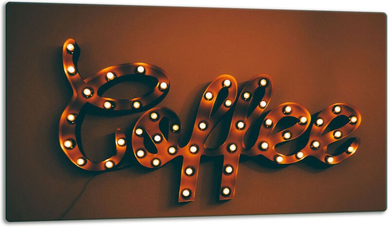 Glasschild Schneidebrett 52x30 Kaffee