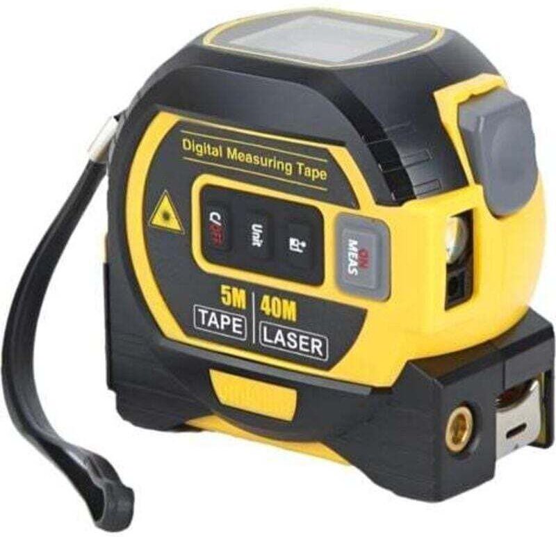 3-in-1-Digital-Lasermessgerät mit gekreuzter Laserlinie, 131-Fuß-Digital-Laser-Entfernungsmesser, 16-Fuß-Maßband mit LCD...