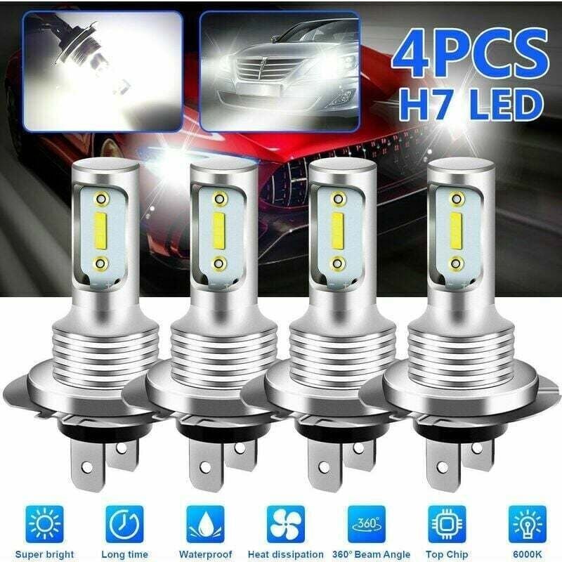 Thumbnail - 4 Stück 1860 H7 80 W Hochleistungs-LED-Nebelscheinwerferlampe Autoscheinwerferlampe 6000 K weißes Licht, von DEBUNS