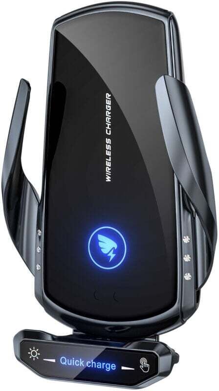 15W Qi Induktions-Autoladegerät, schnelles kabelloses Autoladegerät, automatische Klemmung, Luftauslass-Clip-Halterung, ...