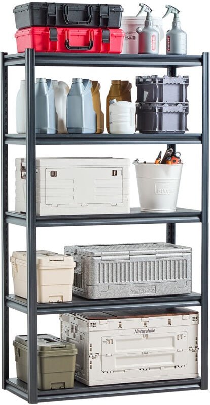 Lagerregal, 907 kg, Steckregal, Kellerregal, robustes verstellbares Garagenregal aus Metall, 5 Ebenen, 457,2 x 1016 x 18...