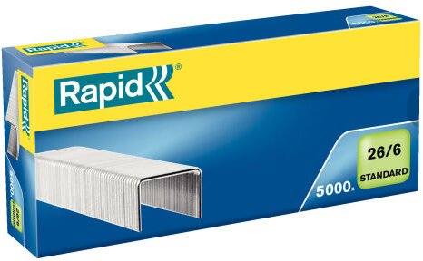 Rapid - Schachtel mit 5000 Heftklammern 26/6 Standard verzinkt 24861800