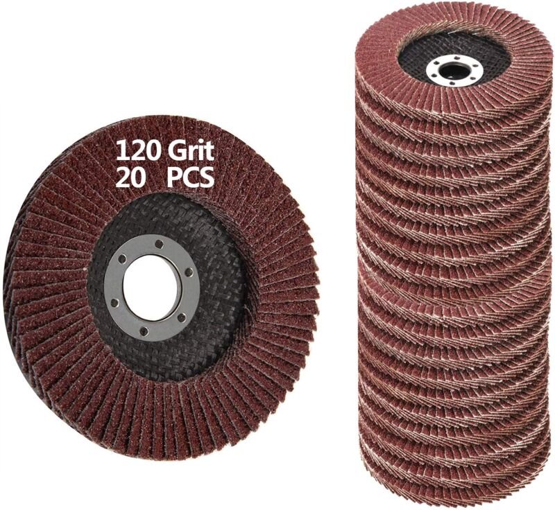 Memkey - 20 Stück 4,5 Zoll - 120er-Körnung Schleifscheiben 4 1/2 verschiedene Schleifscheiben, Aluminiumoxid-Schleifmitt...