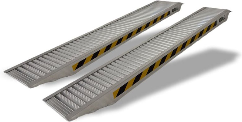 Baumarktplus - trutzholm 2 x Schwerlastrampen 212cm Traglast 3800kg/Paar Alu grau geriffelt Rampen Verladerampen
