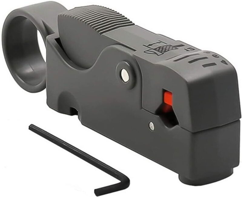 Memkey - 1-teiliges rotierendes Koaxialkabel-Abisolierwerkzeug. Koaxialkabel-Abisolierwerkzeug für RG6, RG59/62 und RG58