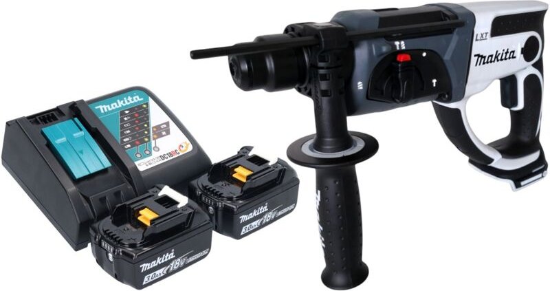 Dhr 202 rfw Akku Bohrhammer 18 v 20 mm 2,0 j weiß + 2x Akku 3,0 Ah + Ladegerät - Makita