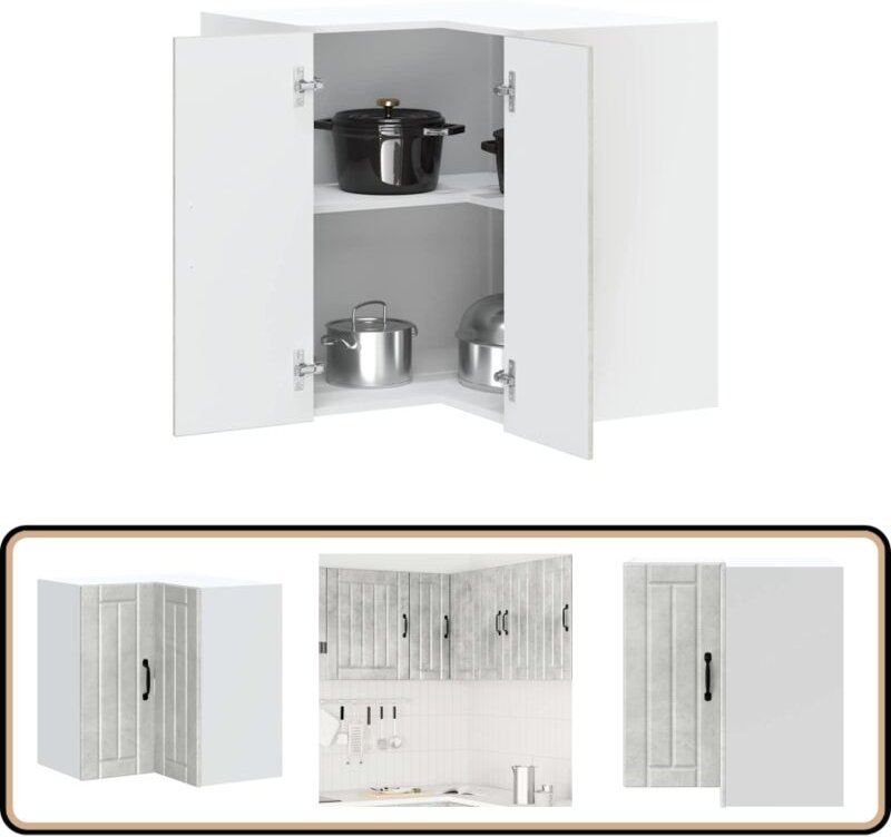 Küchen-Eckhängeschrank Lucca Betongrau Holzwerkstoff - Vidaxl