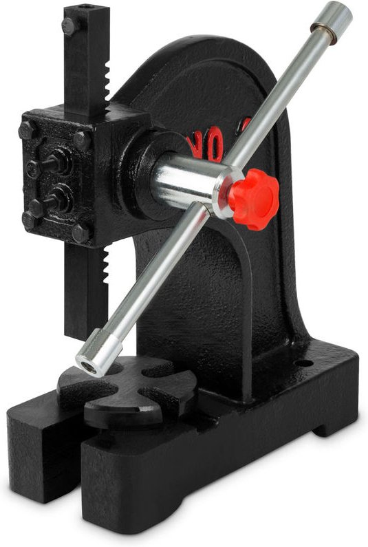 Drehdornpresse Dornpresse Zahnstangenpresse mit 500kg Presskraft, bis Werkstückhöhe 117mm Ausladung 112mm Handhebelpress...