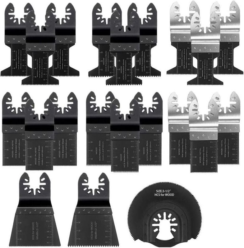 21-teiliges oszillierendes Sägeblatt-Mix-Multitool-Set mit Zubehör für universelles Schnellwechsel-Oszillations-Multitoo...