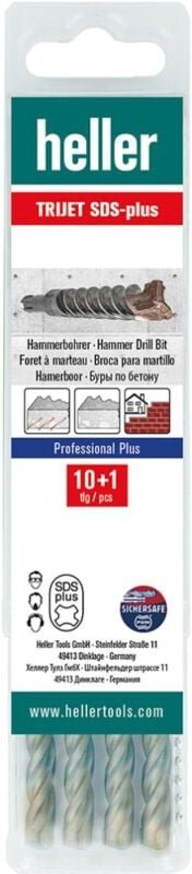 Thumbnail - Heller - Hammerbohrer SDS-Plus Trijet Ultimate 8x160/100mm 10+1 Multipack