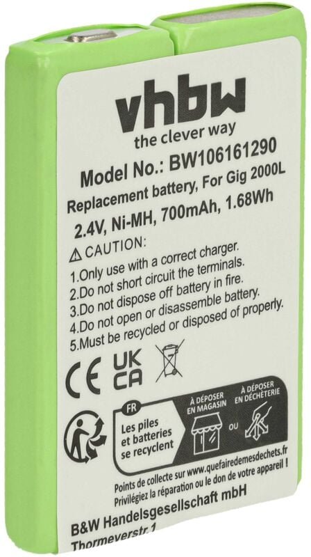 Vhbw - Akku kompatibel mit nec DX2E-DHAL-A1 schnurlos Festnetz Telefon (700 mAh, 2,4 v, NiMH)