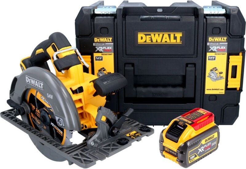 DeWalt DCS 579 NT Akku Handkreissäge 54 V FlexVolt 190 mm Brushless + 1x Akku 9,0 Ah + TSTAK - ohne Ladegerät